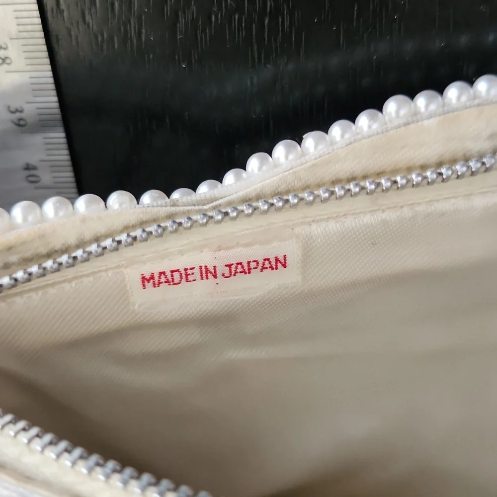 1960's vintage beaded faux pearls clutch bag made in Japan - Picture 3 of 9